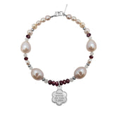 Pulsera Mujer Plata 925 Mamá Mensaje Perla Granate Anamora por Tanya Moss